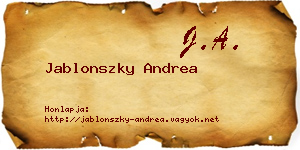 Jablonszky Andrea névjegykártya